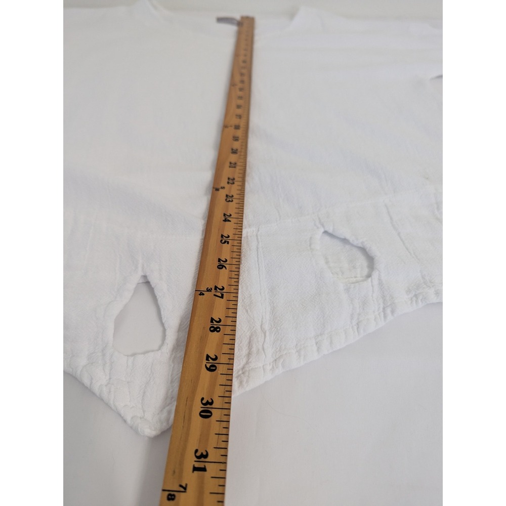 Cottonways White Gauze Cotton V-Neck Tunic Top Handkerchief Hem Size 4X Womens - Picture 7 of 8